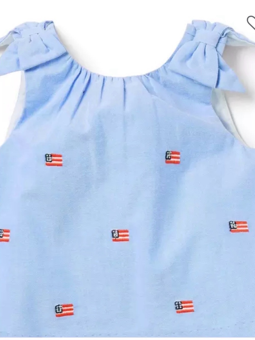 Light Blue Girls' Flag-Embroidered Tank Top with matching hat